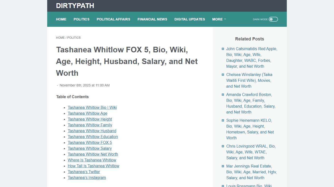 Tashanea Whitlow FOX 5, Bio, Wiki, Age, Height, Husband, Salary, and Net Worth